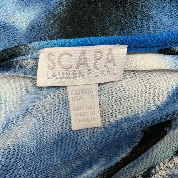 Scapa Lauren Perre Women's Top Size Small Blue Black White Multicolor - Picture 6 of 7